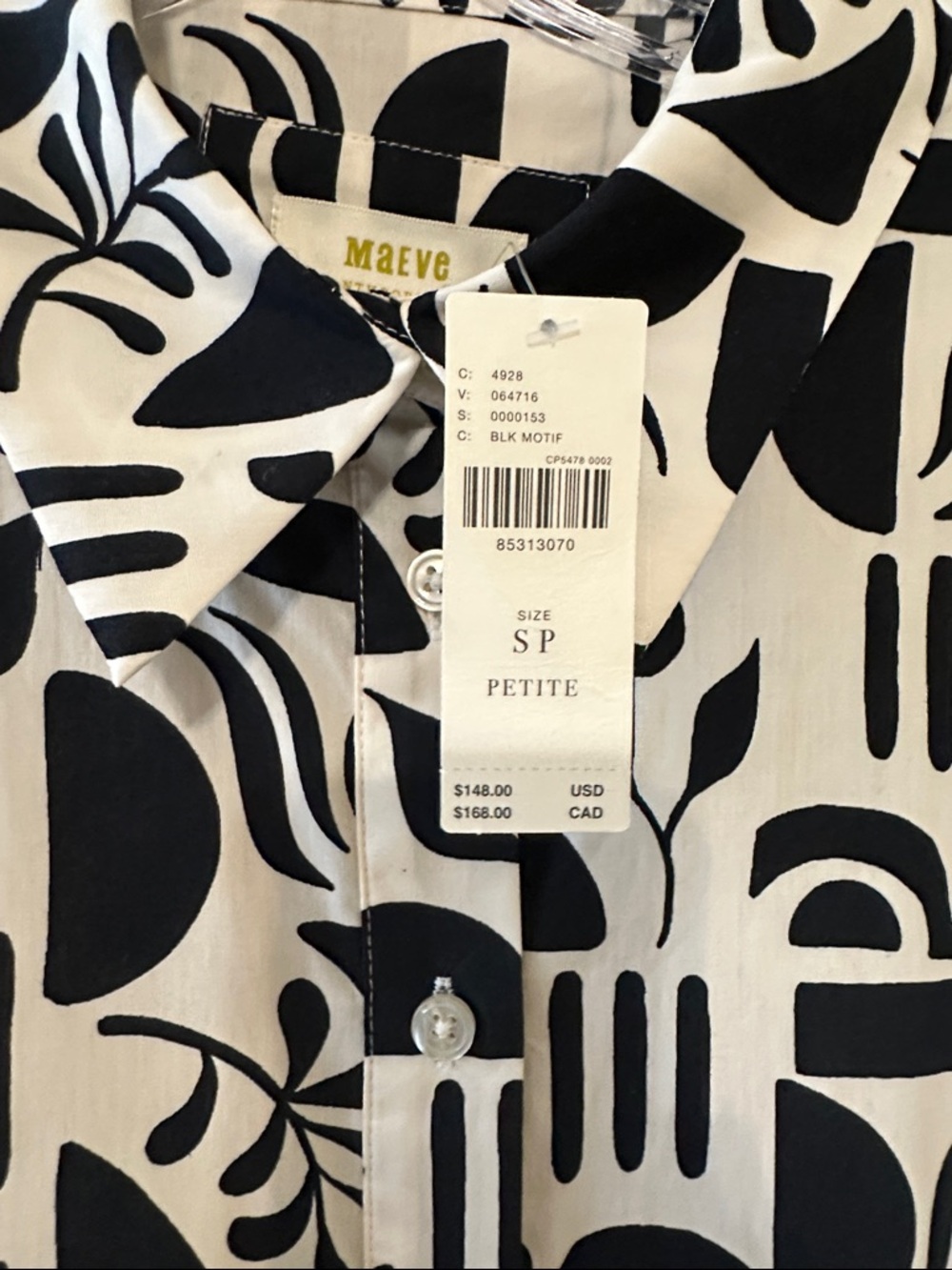 Anthropologie Black & White Geometric Midi Dress - Picture 4 of 8